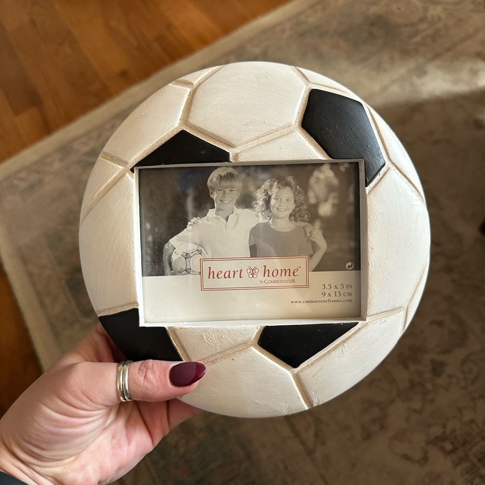Soccer Ball Photo Frame - Black and White